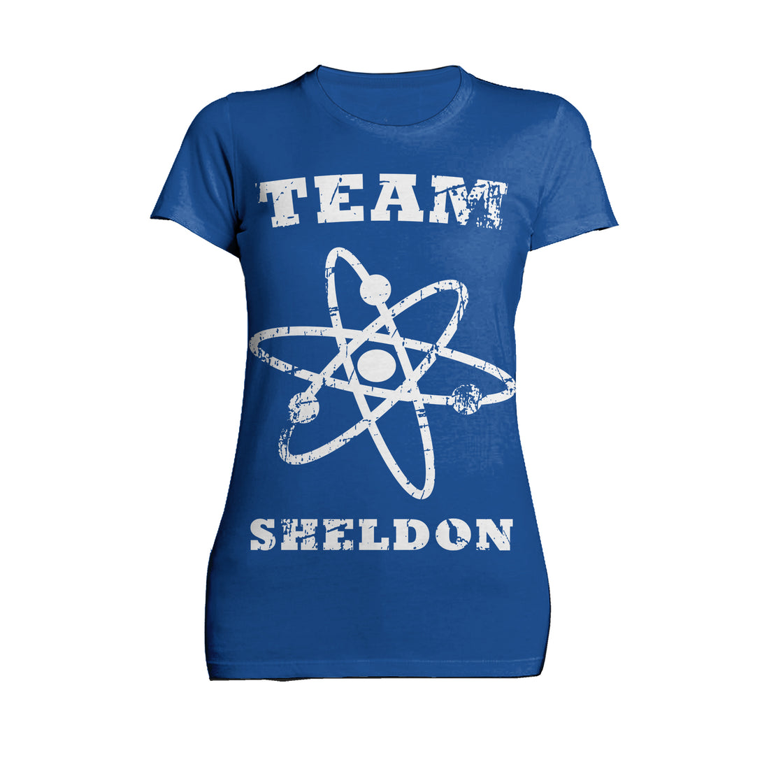 Big Bang Theory +Logo Team Sheldon Atom Official Women's T-shirt Blue - Urban Species