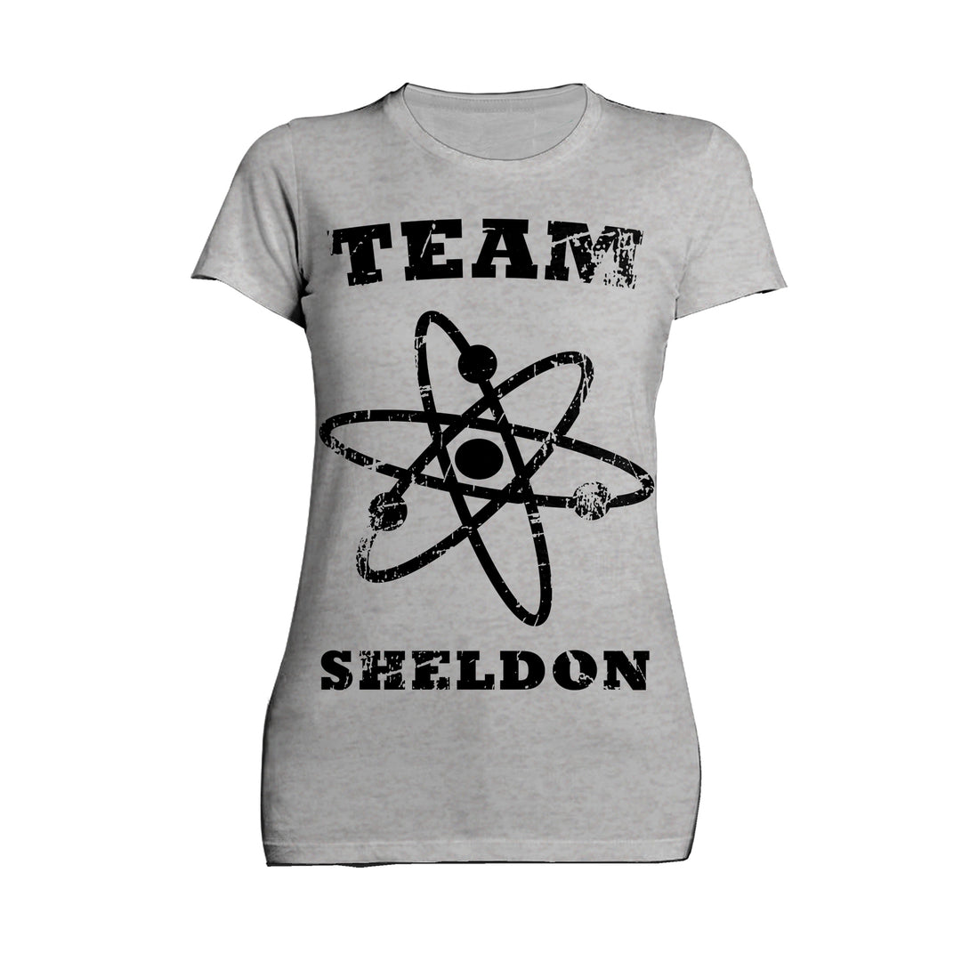 Big Bang Theory +Logo Team Sheldon Atom Official Women's T-shirt Sports Grey - Urban Species