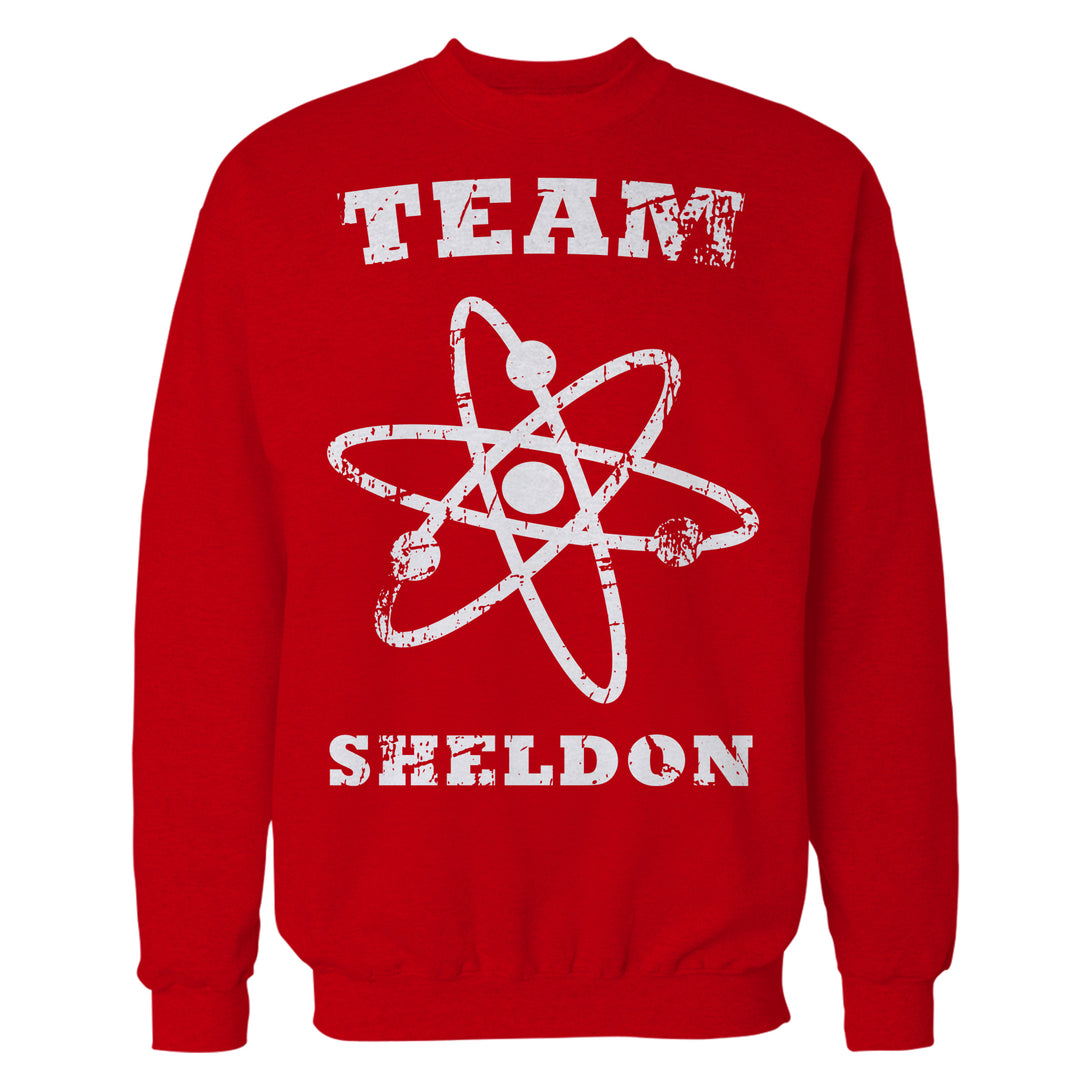 Big Bang Theory +Logo Team Sheldon Atom Official Sweatshirt Red - Urban Species