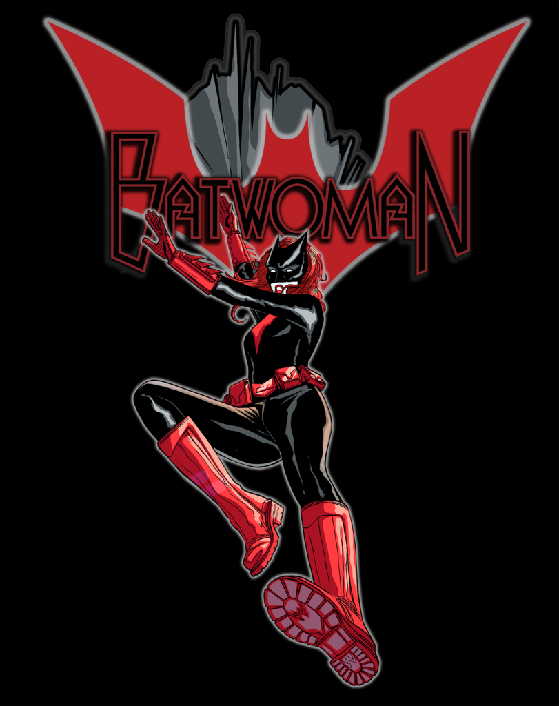 DC Comics Batwoman Logo Entrance Official Sweatshirt Black - Urban Species Design Close Up