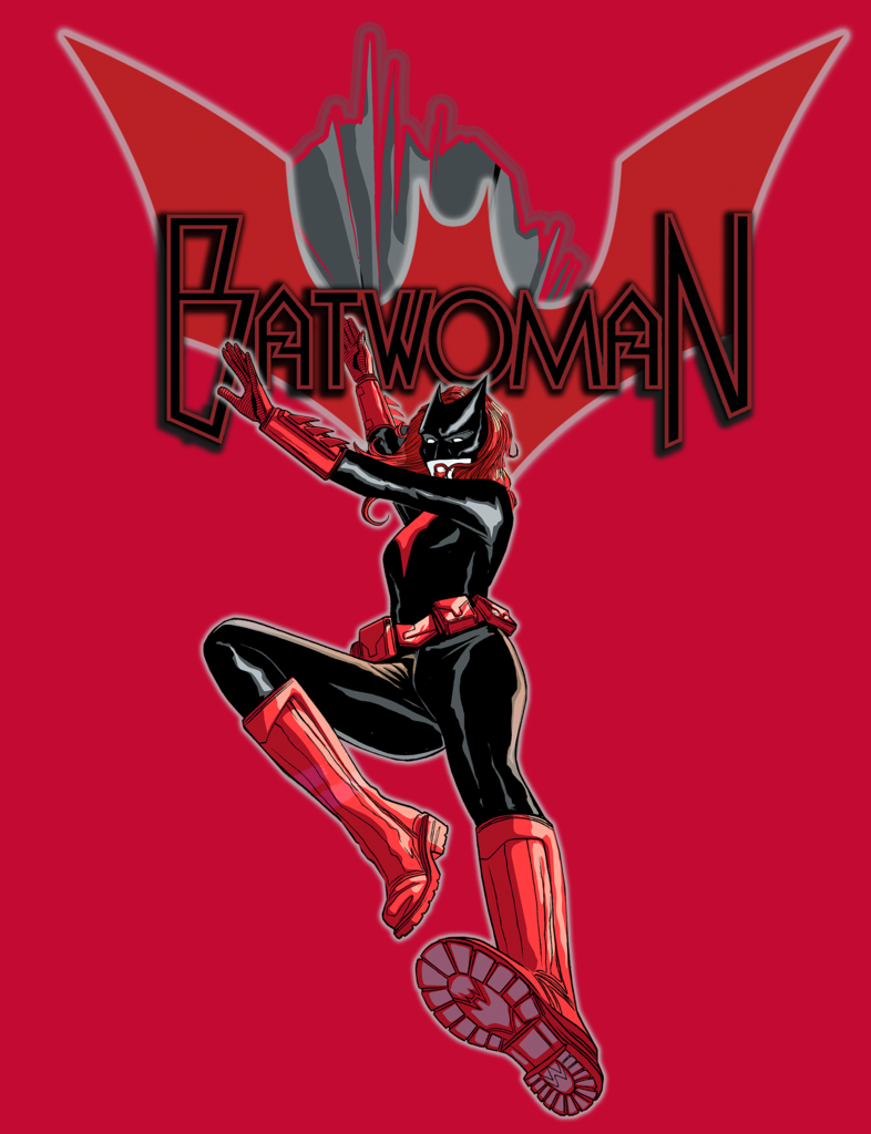 DC Comics Batwoman Logo Entrance Men's T-shirt Red - Urban Species Design Close Up