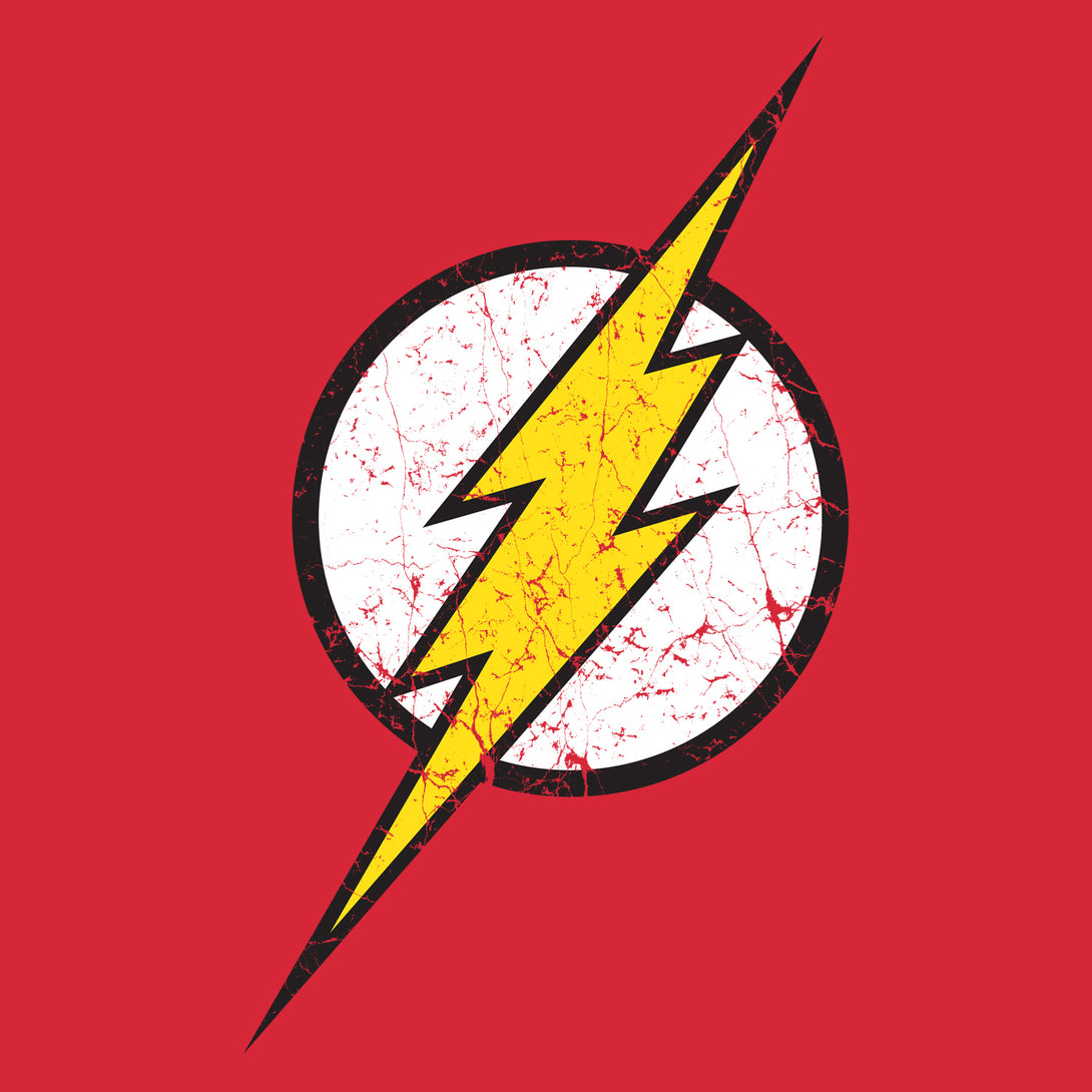 DC Comics Flash Modern Distressed Logo Official Women's T-shirt Red - Urban Species Design Close Up