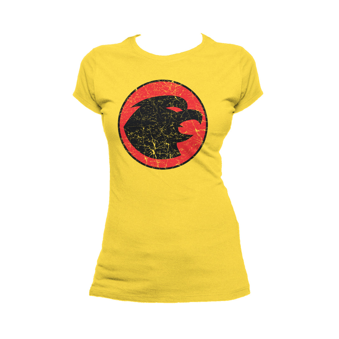 DC Comics Hawkgirl Distressed Logo Official Women's T-shirt Yellow - Urban Species