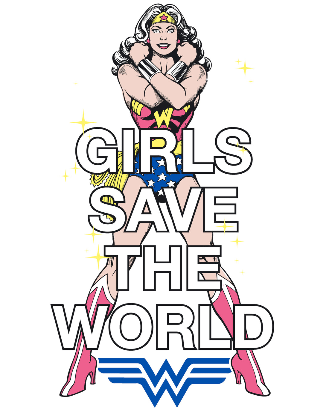 DC Comics Wonder Woman Girls Save World Official Sweatshirt Sports Grey - Urban Species Design Close Up