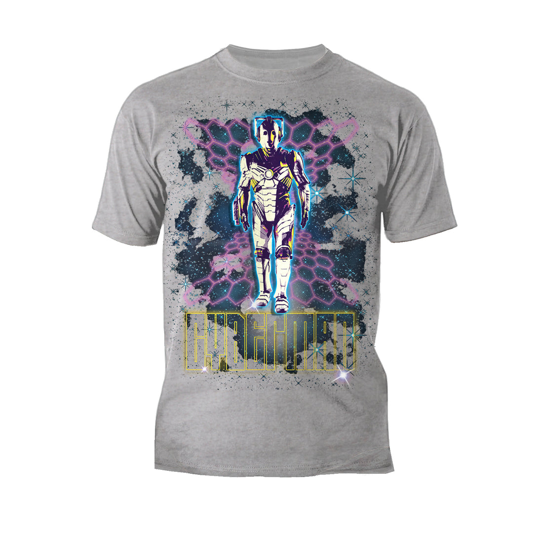 Doctor Who 80s Neon Cyberman Official Men's T-shirt Sports Grey - Urban Species