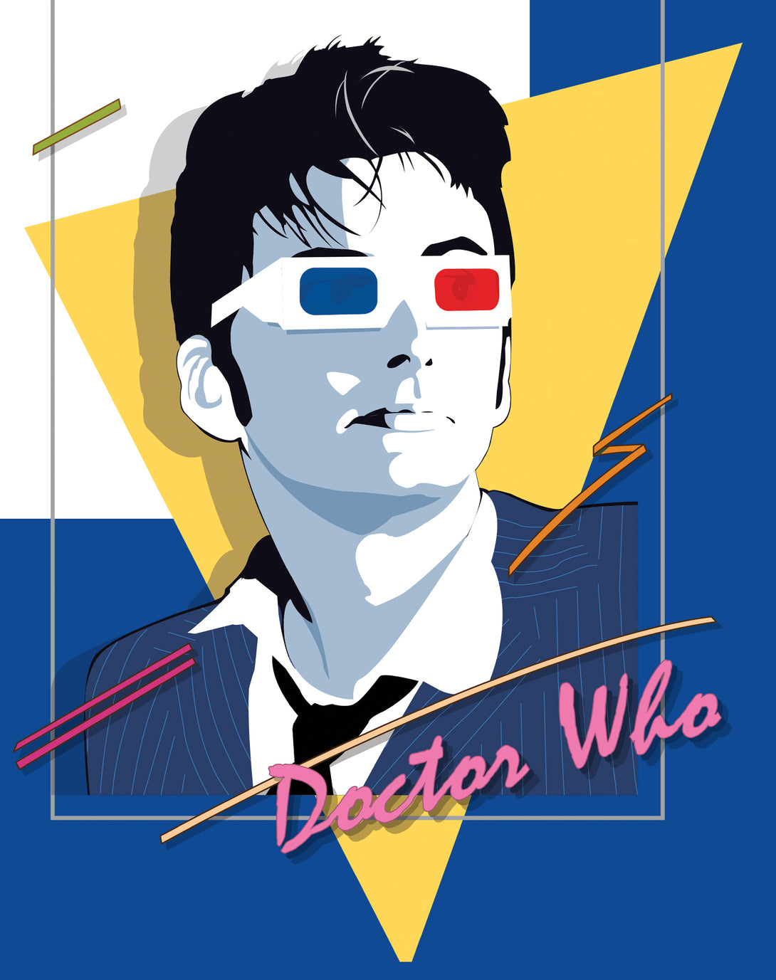 Doctor Who 80s Tenant Nagel Official Women's T-shirt Blue - Urban Species Design Close Up