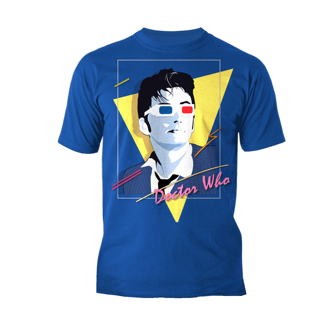Doctor Who 80s Tenant Nagel Official Men's T-shirt Blue - Urban Species