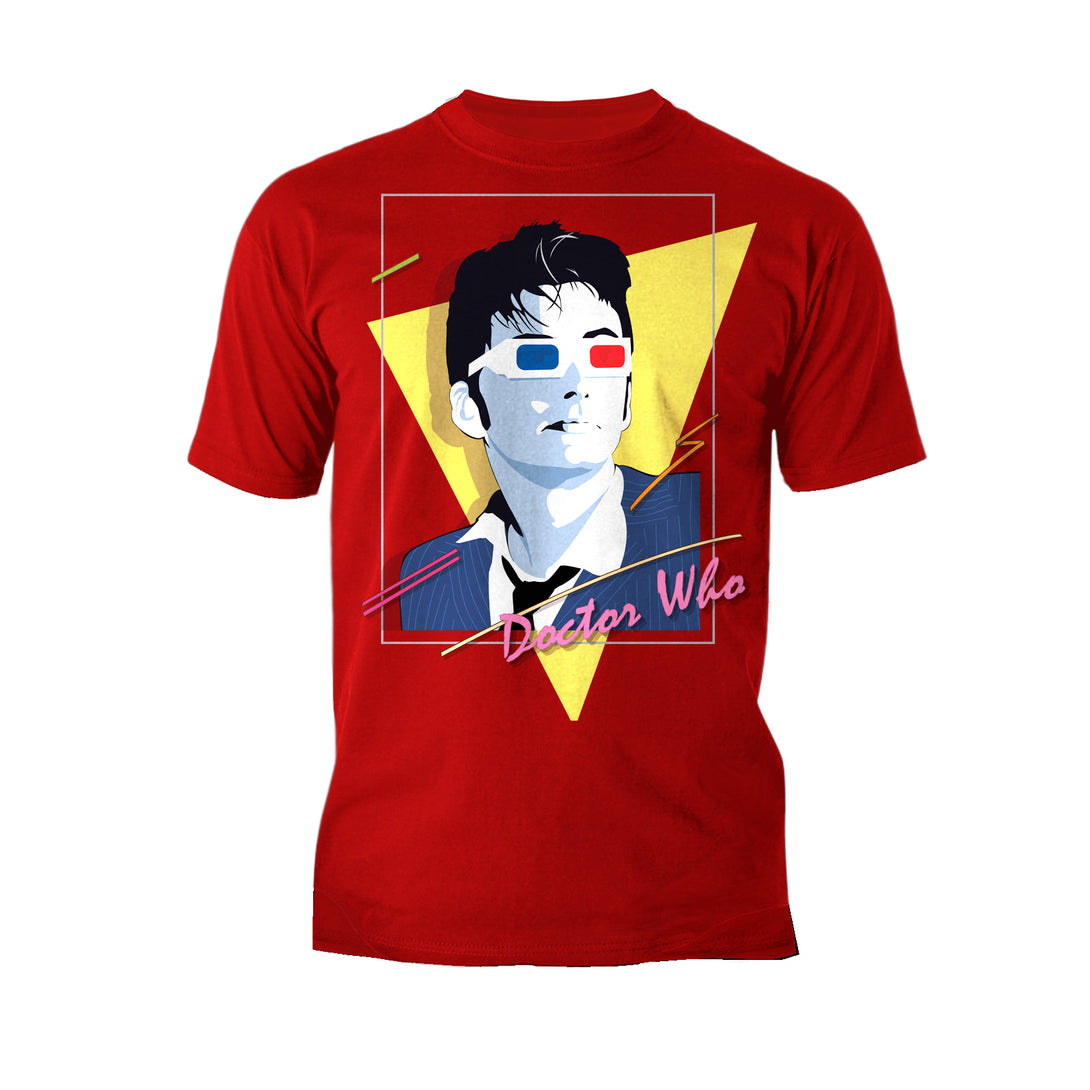 Doctor Who 80s Tenant Nagel Official Men's T-shirt Red - Urban Species
