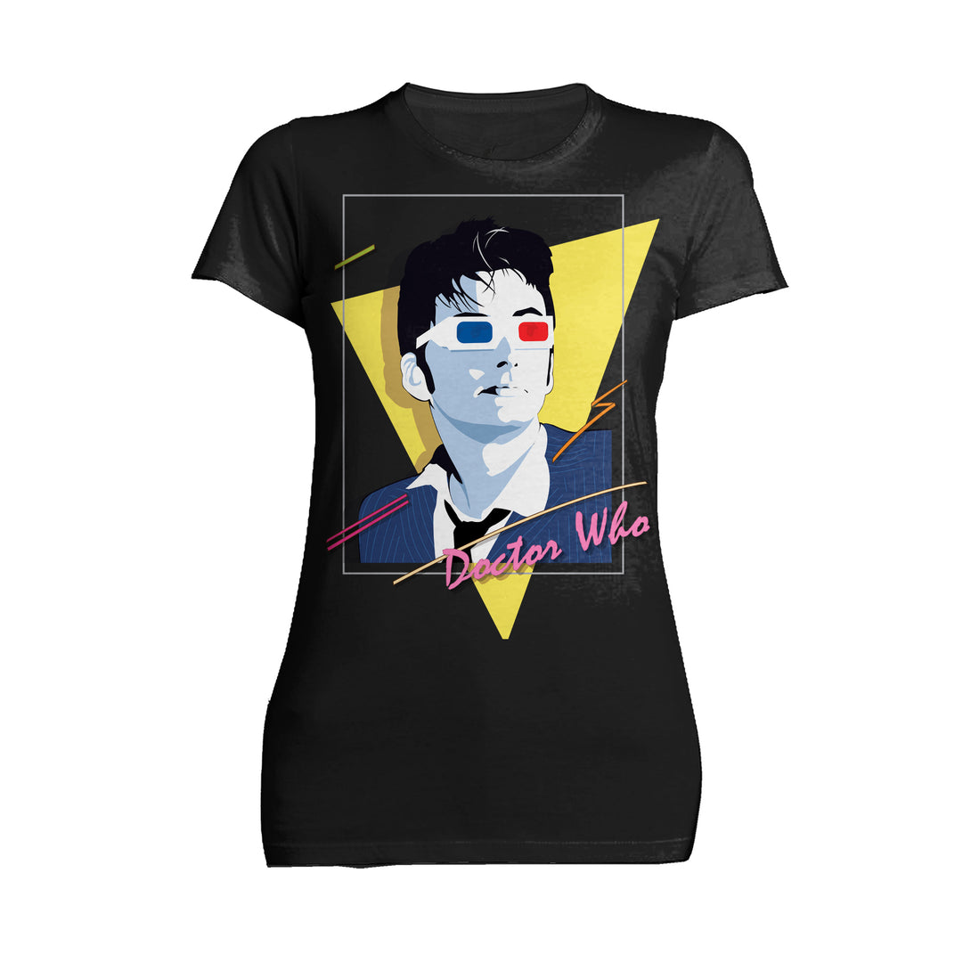 Doctor Who 80s Tenant Nagel Official Women's T-shirt Black - Urban Species
