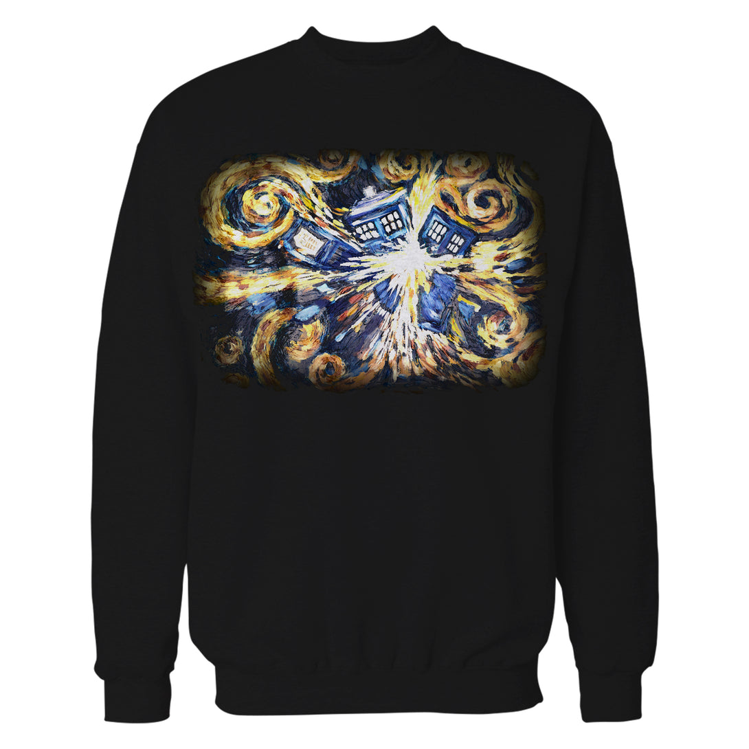 Doctor Who Art Tardis Van Gogh Official Sweatshirt Black - Urban Species