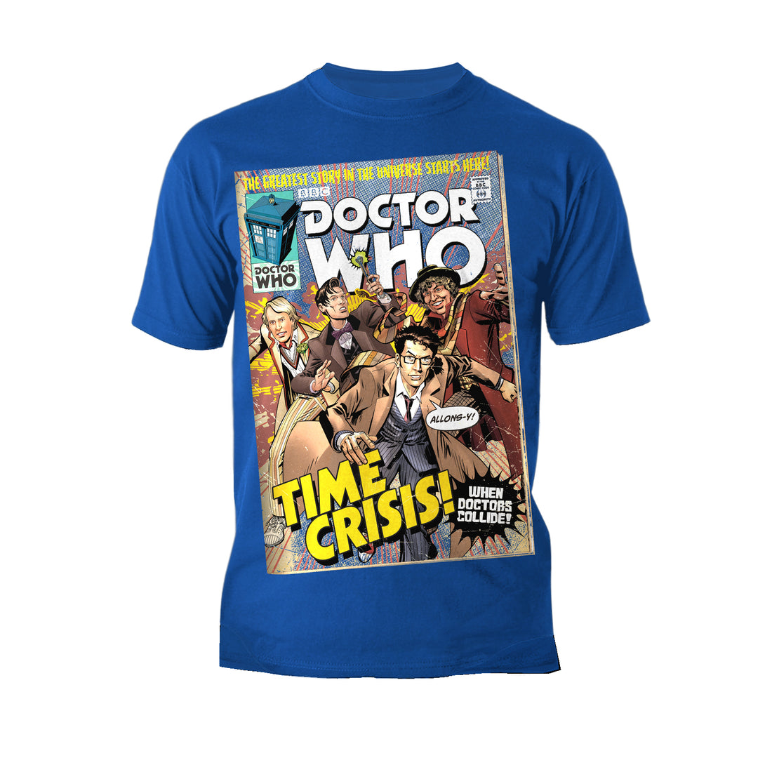 Doctor Who Comic Time Crisis Official Men's T-shirt Blue - Urban Species