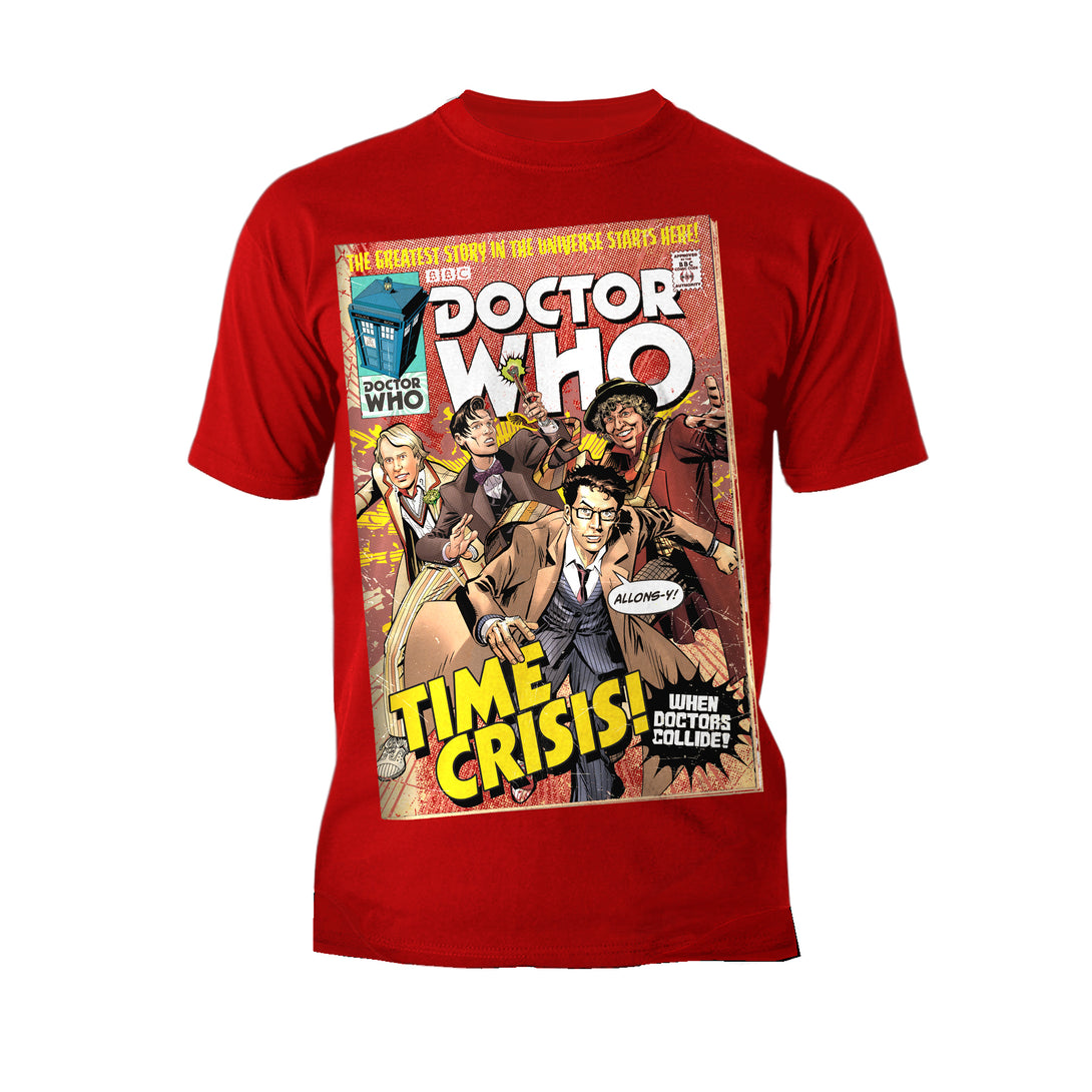 Doctor Who Comic Time Crisis Official Men's T-shirt Red - Urban Species