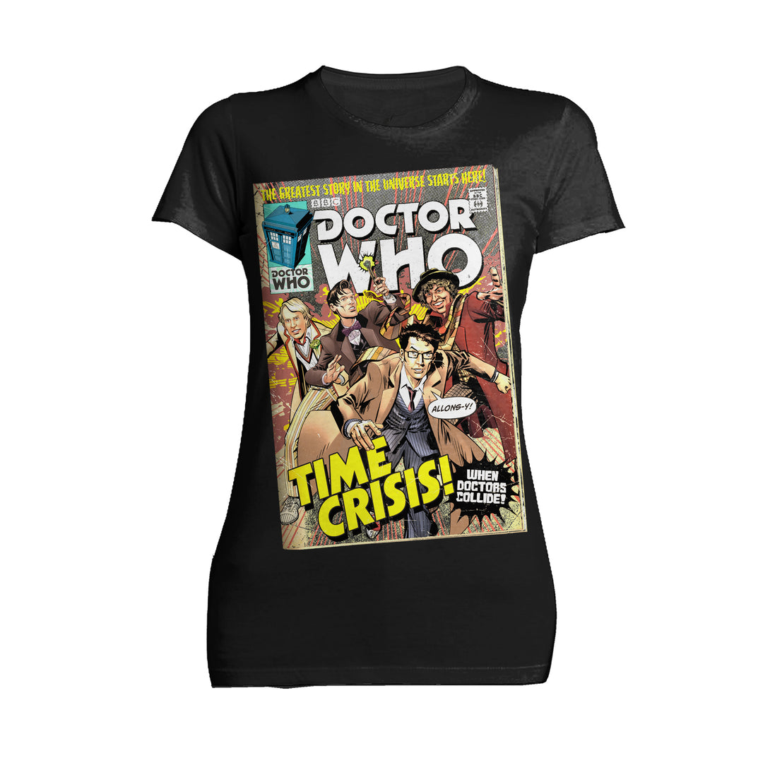 Doctor Who Comic Time Crisis Official Women's T-shirt Black - Urban Species