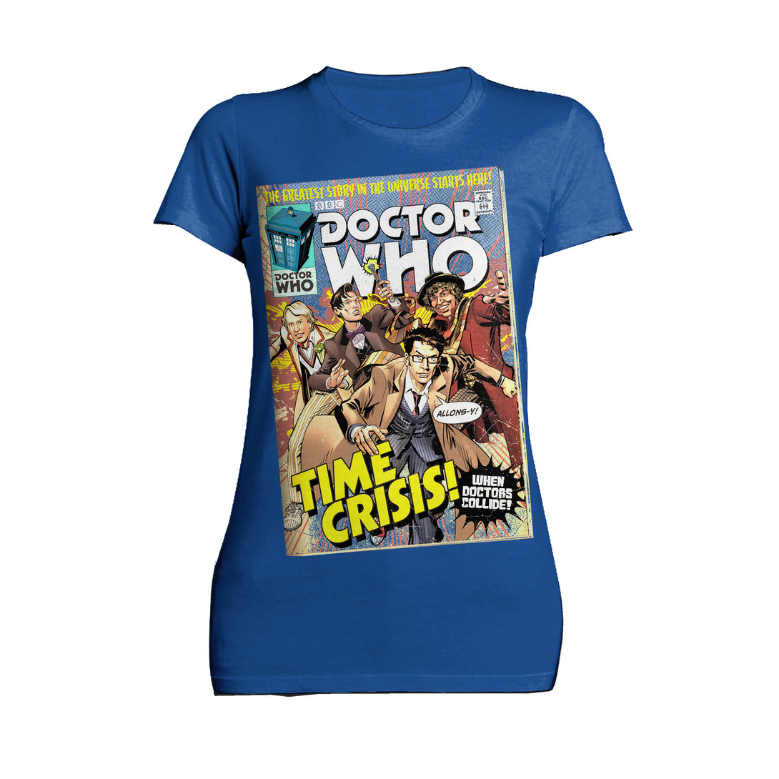 Doctor Who Comic Time Crisis Official Women's T-shirt Blue - Urban Species