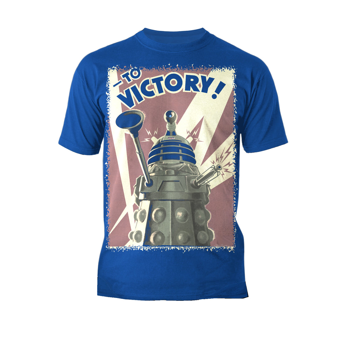 Doctor Who Propoganda Dalek Official Men's T-shirt Blue - Urban Species