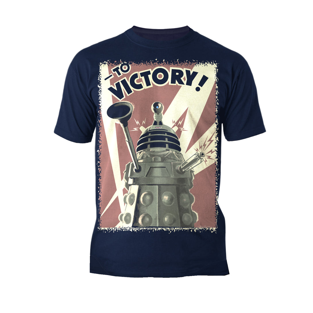 Doctor Who Propoganda Dalek Official Men's T-shirt Navy - Urban Species
