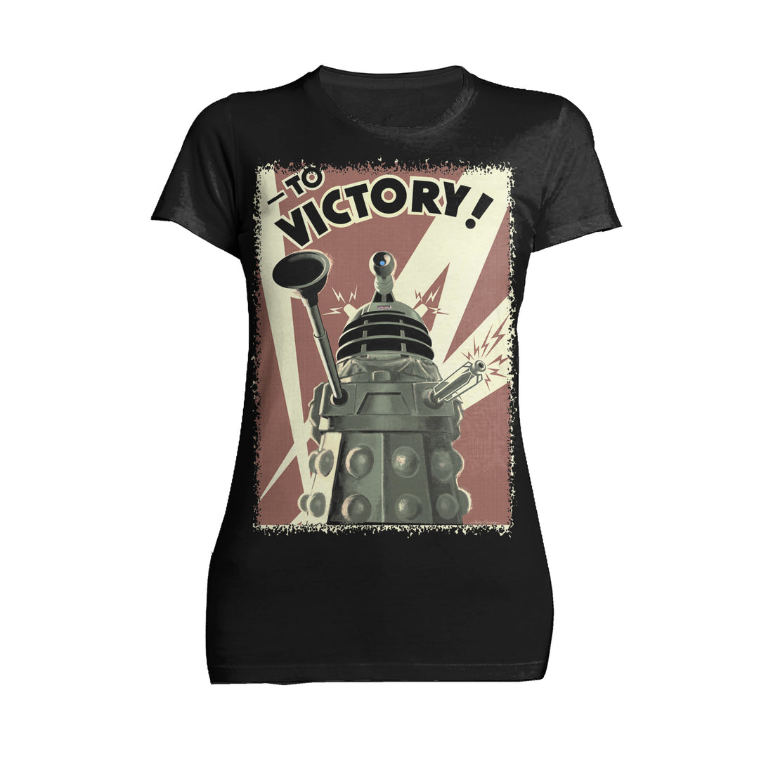 Doctor Who Propoganda Dalek Official Women's T-shirt Black - Urban Species