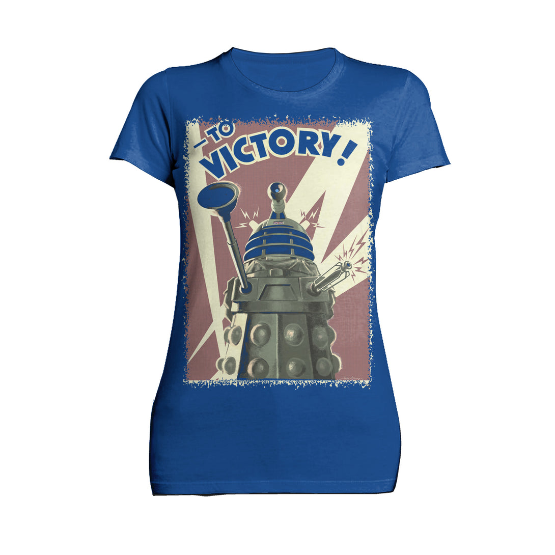Doctor Who Propoganda Dalek Official Women's T-shirt Blue - Urban Species