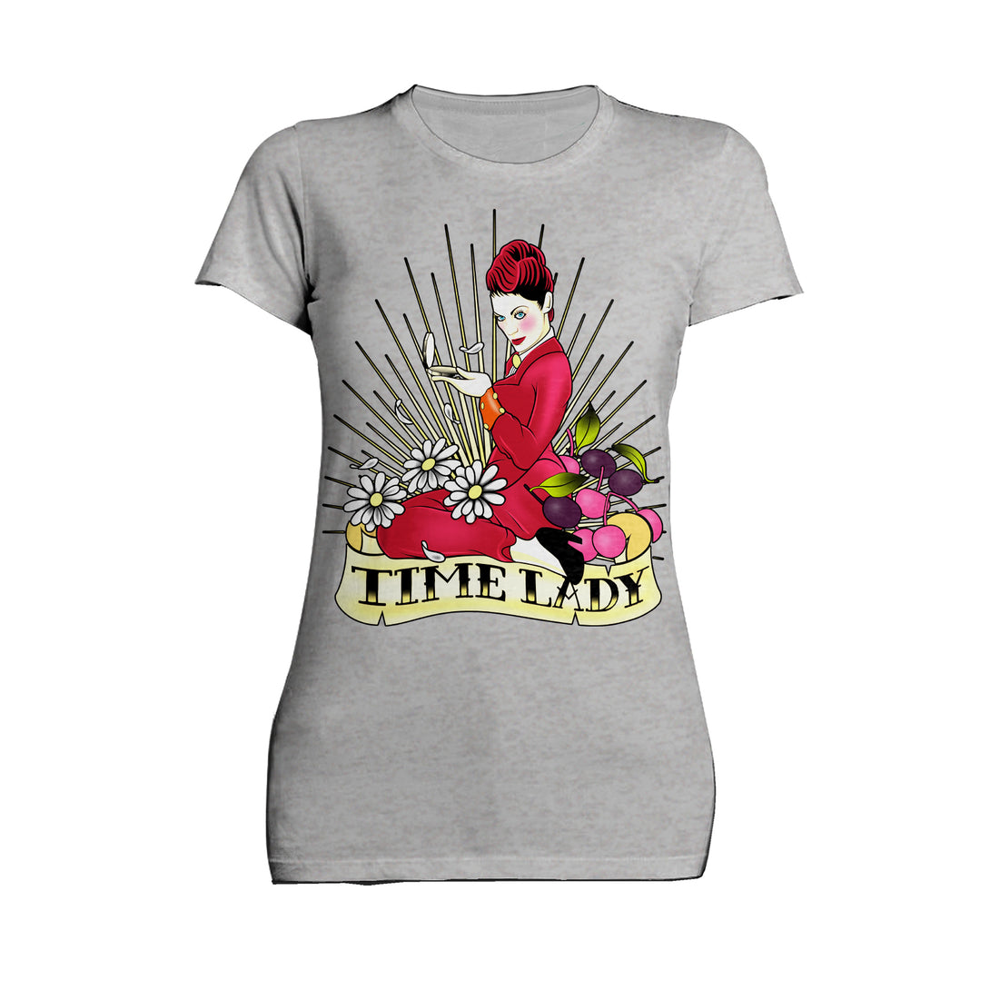 Doctor Who Rockabilly Missy Time Lady Official Women's T-shirt Sports Grey - Urban Species