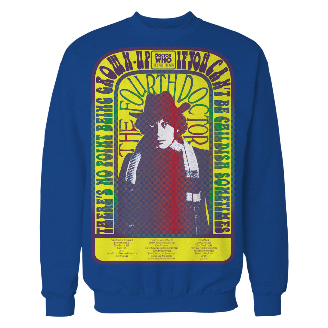 Doctor Who Spacetime Tour 4th Doctor Baker Official Sweatshirt Blue - Urban Species