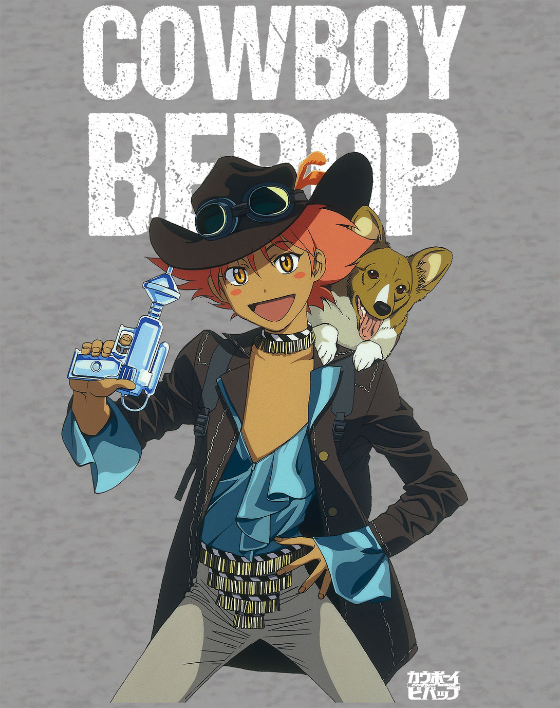 Cowboy Bebop Cowgirl Corgie Official Men's T-shirt Sports Grey - Urban Species Design Close Up