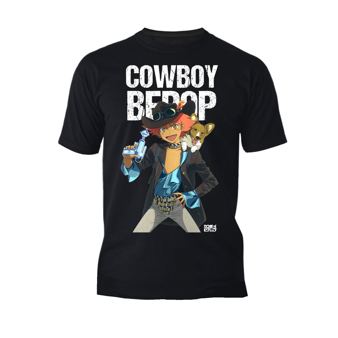 Cowboy Bebop Cowgirl Corgie Official Men's T-shirt Black - Urban Species