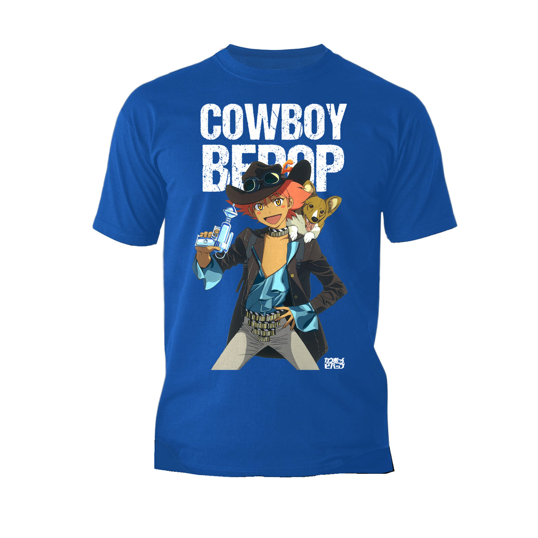 Cowboy Bebop Cowgirl Corgie Official Men's T-shirt Blue - Urban Species