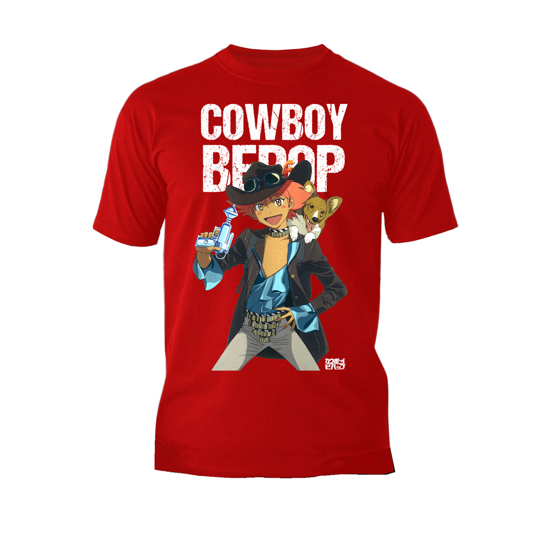 Cowboy Bebop Cowgirl Corgie Official Men's T-shirt Red - Urban Species