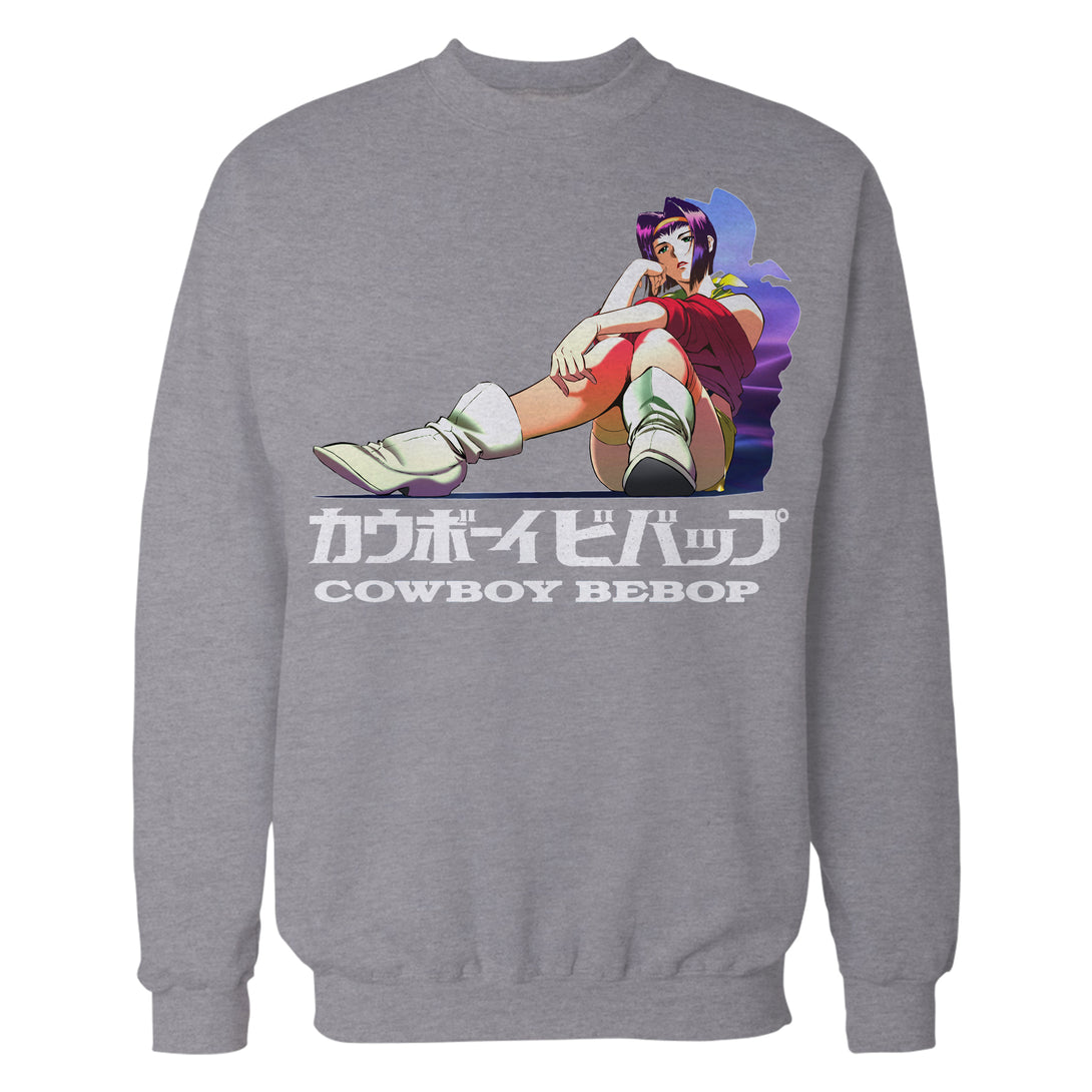 Cowboy Bebop Faye Valentine Cool Pose Official Sweatshirt Sports Grey - Urban Species