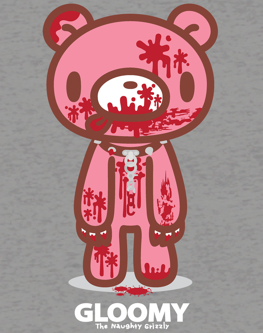 Gloomy Bear Naughty Grizzly Official Women's T-shirt Sports Grey - Urban Species Design Close Up