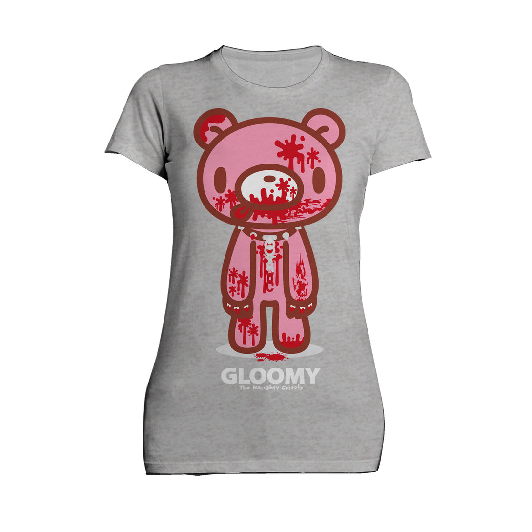 Gloomy Bear Naughty Grizzly Official Women's T-shirt Sports Grey - Urban Species