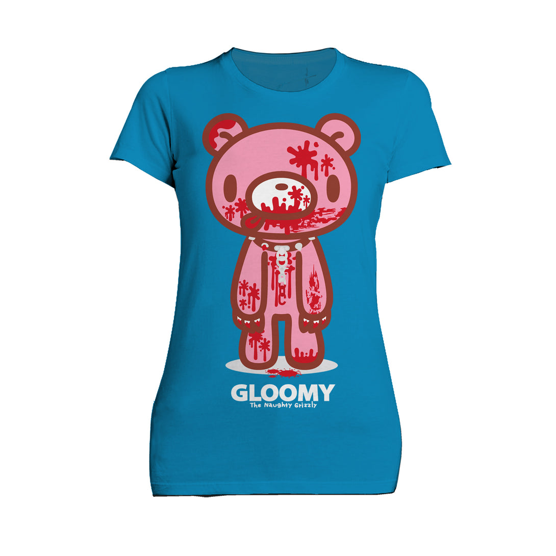 Gloomy Bear Naughty Grizzly Official Women's T-shirt Turquoise - Urban Species