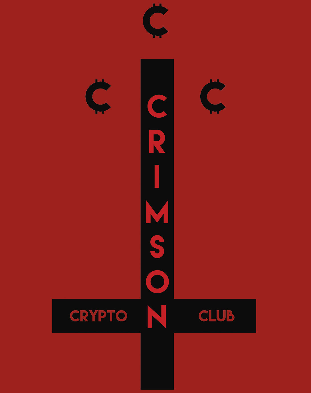 Kevin Smith Clerks 3 Blockchain Coltrane Crimson Crypto Club Logo Official Men's T-Shirt Red - Urban Species Design Close Up