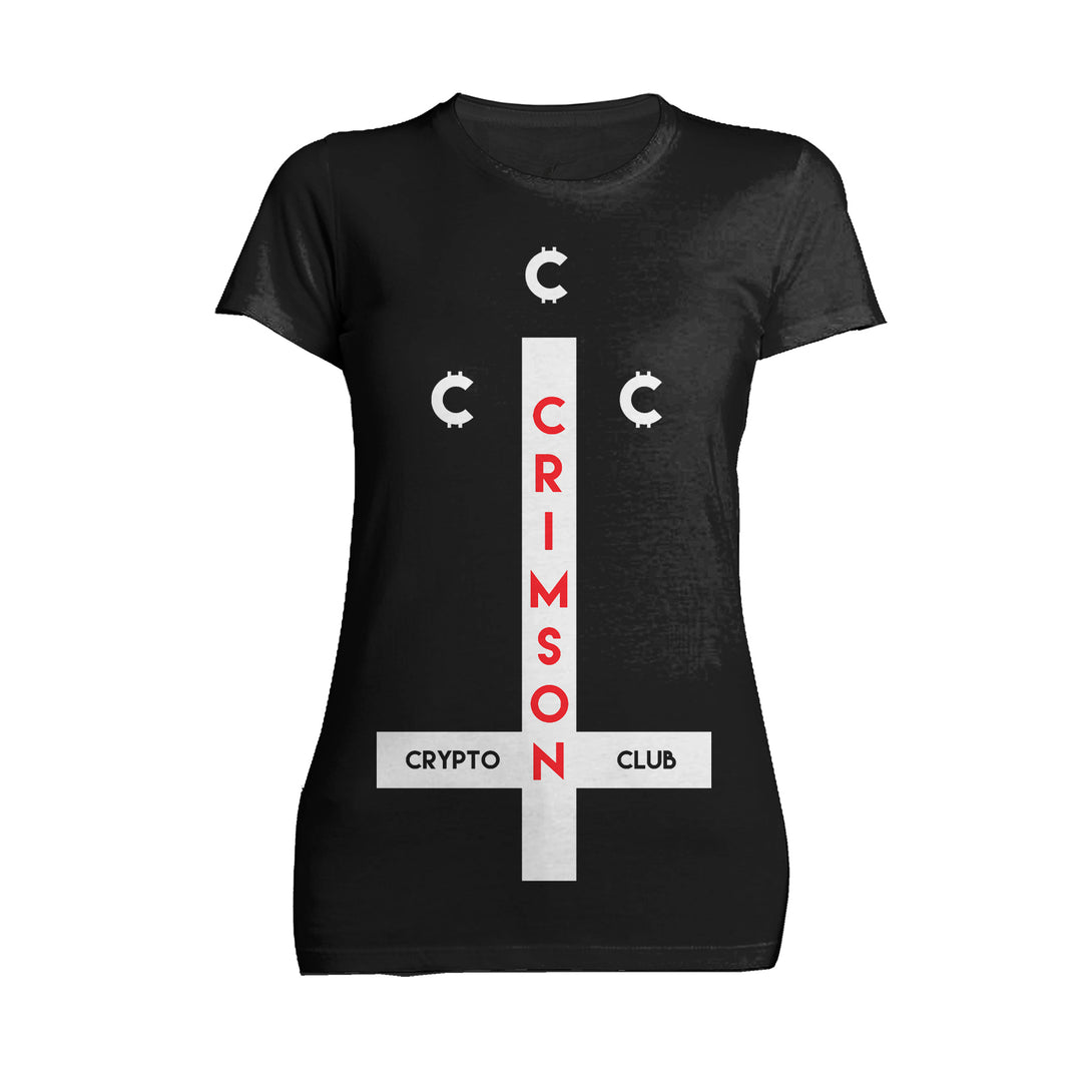 Kevin Smith Clerks 3 Blockchain Coltrane Crimson Crypto Club Logo Official Women's T-Shirt Black - Urban Species
