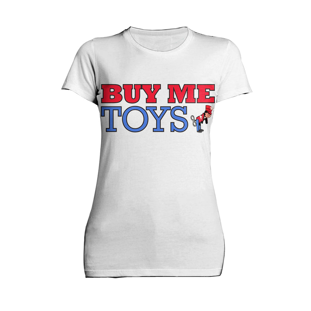 Kevin Smith Clerks 3 Buy Me Toys Logo Official Women's T-Shirt White - Urban Species