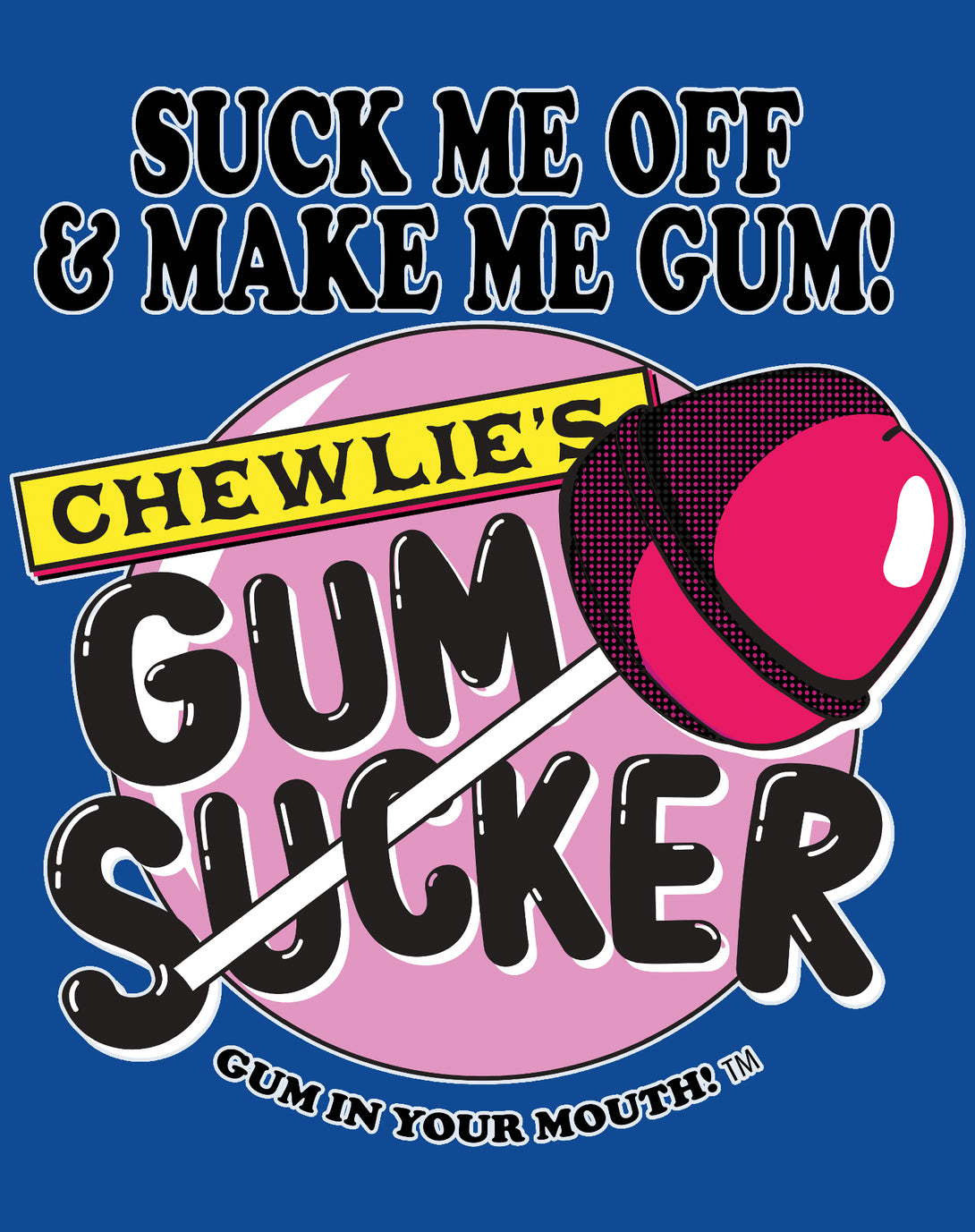 Kevin Smith Clerks 3 Chewlie's Gum Sucker Lolly Pop Logo Official Women's T-Shirt Blue - Urban Species Design Close Up