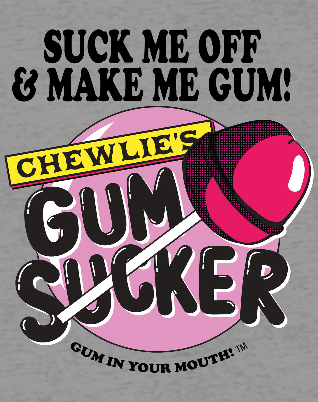 Kevin Smith Clerks 3 Chewlie's Gum Sucker Lolly Pop Logo Official Men's T-Shirt Sports Grey - Urban Species Design Close Up