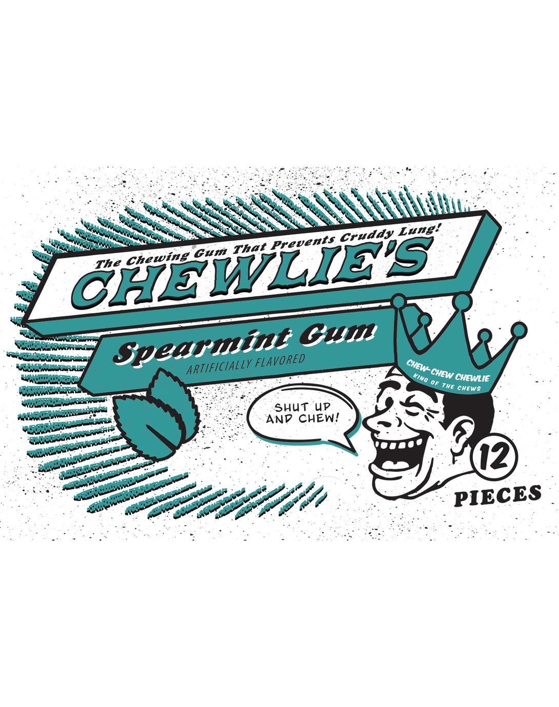 Kevin Smith Clerks 3 Chewlie's Spearmint Gum Vintage Logo Official Women's T-Shirt White - Urban Species Design Close Up
