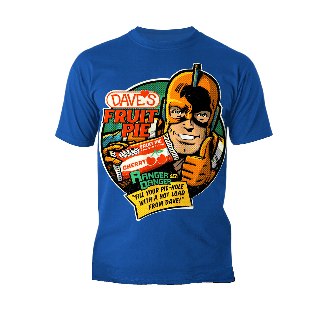 Kevin Smith Clerks 3 Dave's Fruit Pie Ranger Danger Vintage Logo Official Men's T-Shirt Blue - Urban Species