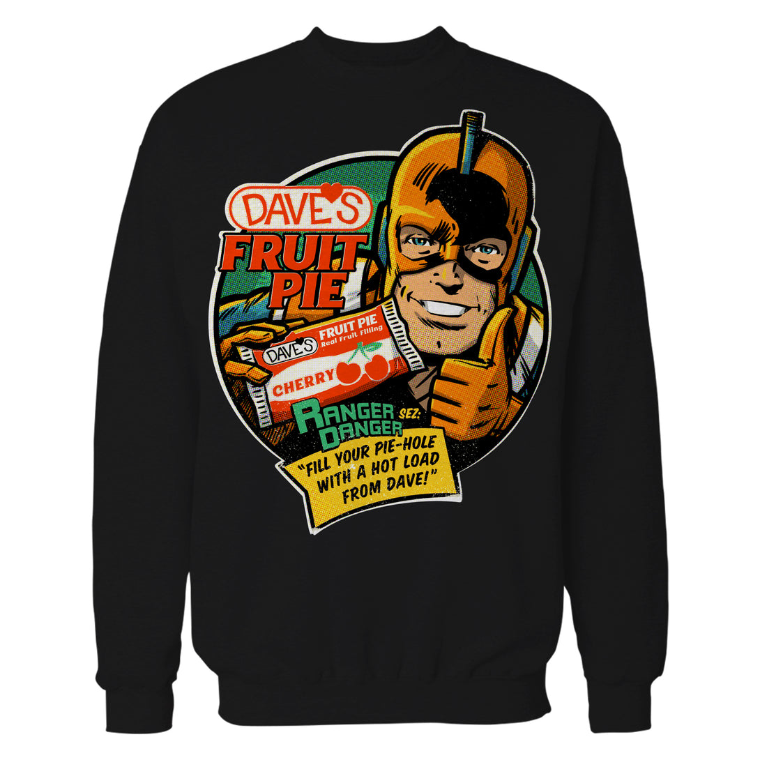 Kevin Smith Clerks 3 Dave's Fruit Pie Ranger Danger Vintage Logo Official Sweatshirt Black - Urban Species