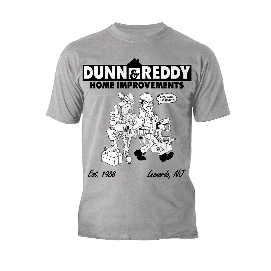 Kevin Smith Clerks 3 Dunn & Ready Roofing Splash Official Men's T-Shirt Sports Grey - Urban SpeciesKevin Smith Clerks 3 Dunn & Ready Roofing Splash Official Men's T-Shirt Sports Grey - Urban Species Design Close Up