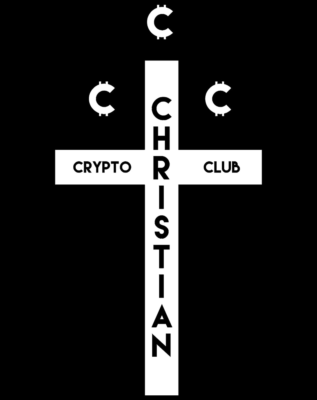 Kevin Smith Clerks 3 Elias Christian Crypto Club Logo Official Men's T-Shirt Black - Urban Species Design Close Up