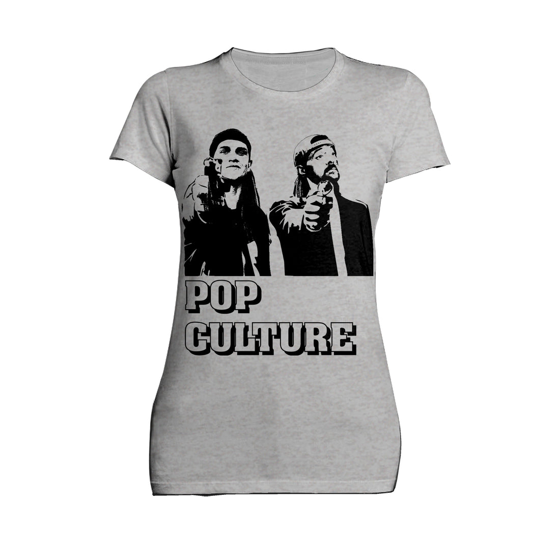 Kevin Smith Jay & Silent Bob Pop Culture Fiction Remix Official Women's T-Shirt Sports Grey - Urban Species