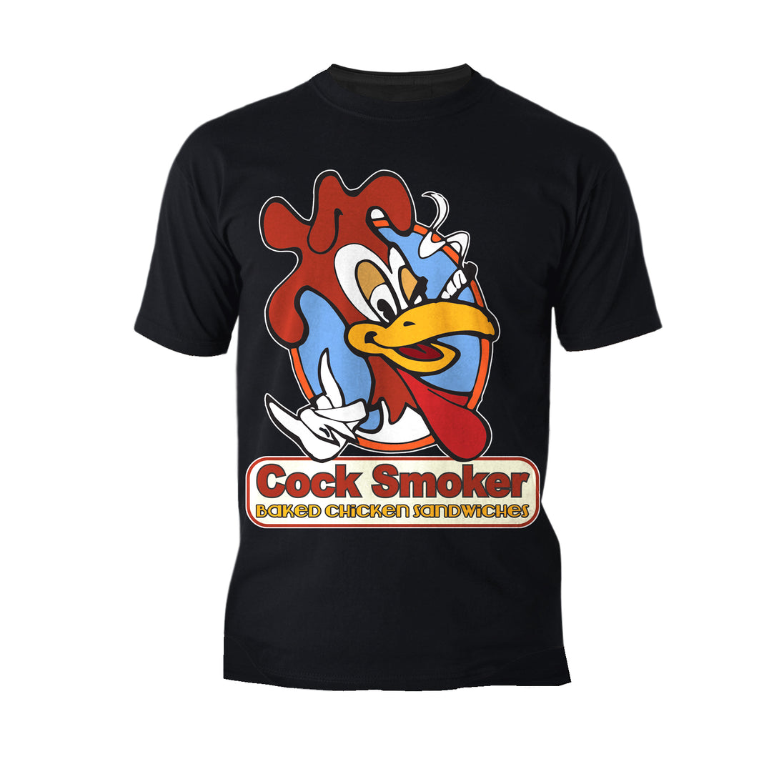 Kevin Smith Jay & Silent Bob Reboot Cock Smoker Baked Chicken Sandwiches Logo Official Men's T-Shirt Black - Urban Species