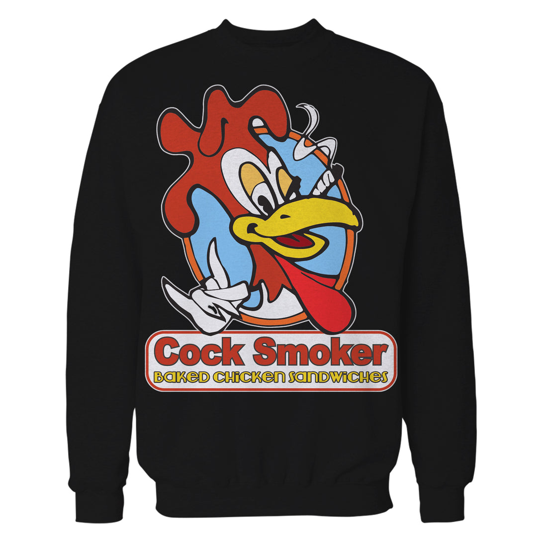 Kevin Smith Jay & Silent Bob Reboot Cock Smoker Baked Chicken Sandwiches Logo Official Sweatshirt Black - Urban Species