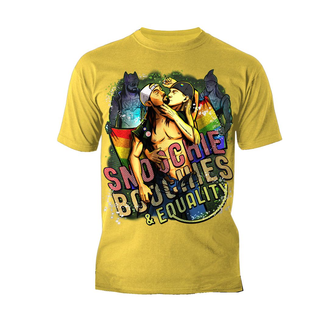 Kevin Smith Jay & Silent Bob Reboot LGBTQ Splash LDN Edition Official Men's T-Shirt Yellow - Urban Species