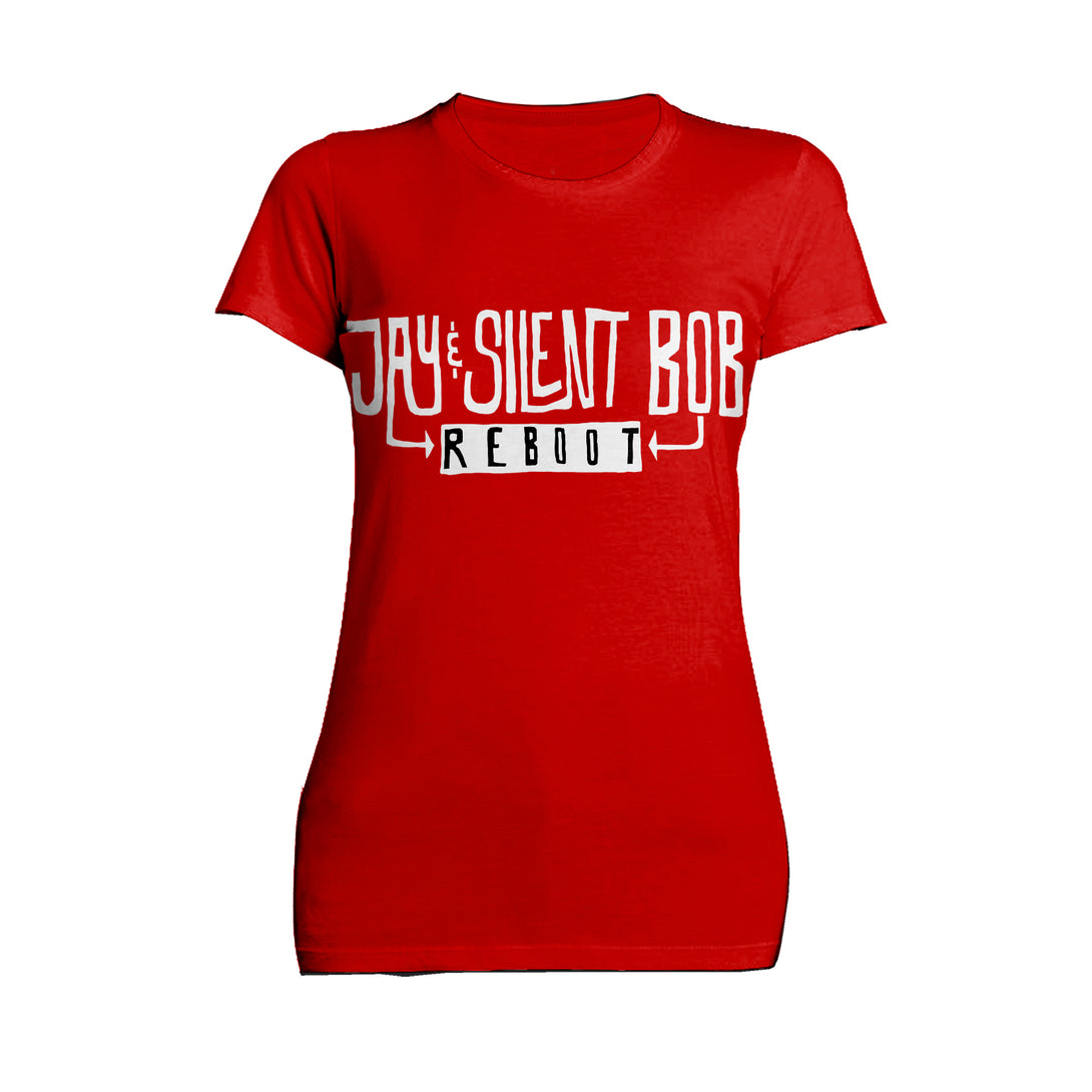 Kevin Smith Jay & Silent Bob Reboot Movie Logo Official Women's T-Shirt Red - Urban Species