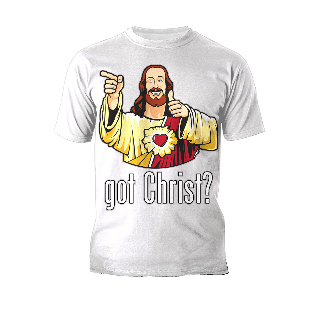 Kevin Smith View Askewniverse Buddy Christ Got FInger Guns Classic Official Men's T-Shirt White - Urban Species