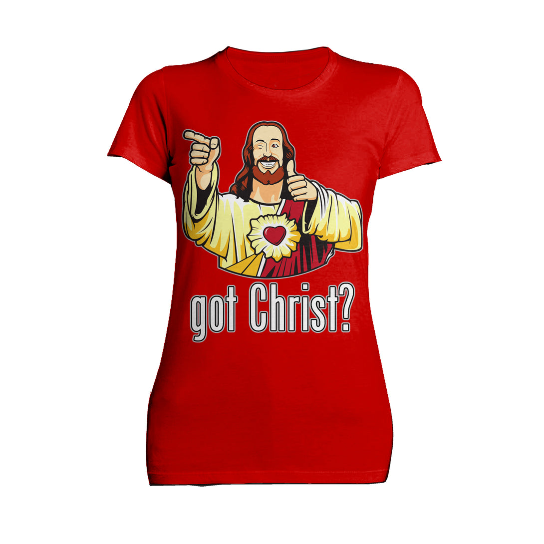 Kevin Smith View Askewniverse Buddy Christ Got Finger Guns Classic Official Women's T-Shirt Red - Urban Species