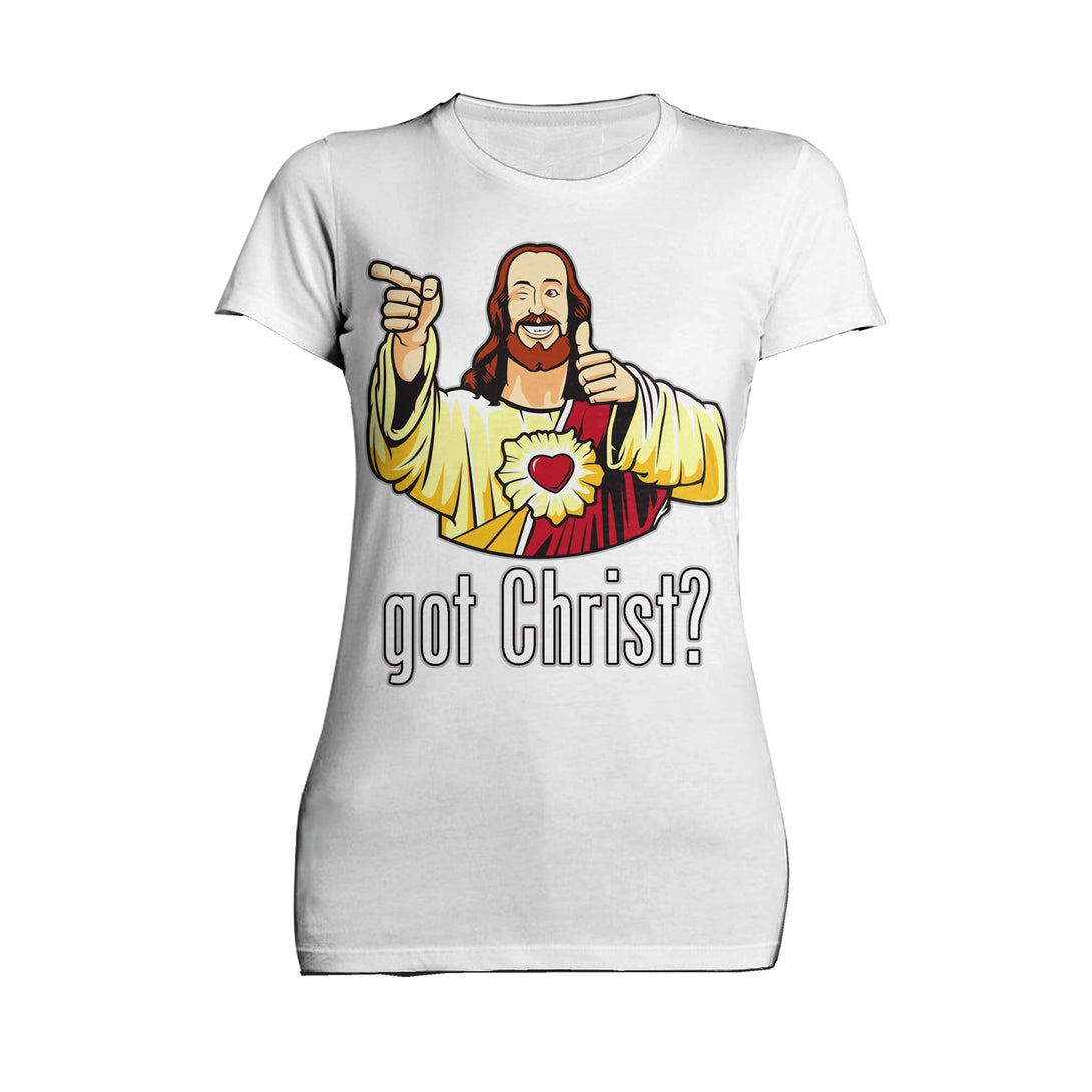 Kevin Smith View Askewniverse Buddy Christ Got Finger Guns Classic Official Women's T-Shirt White - Urban Species